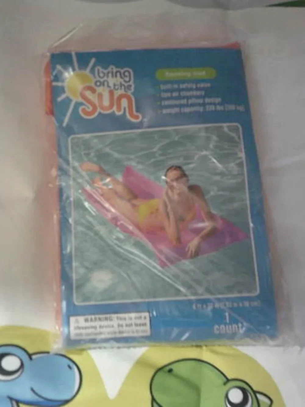 NEW BRING ON THE SUN INFLATABLE POOL FLOAT w/ PILLOW & KIDS AQUA MAGIC WATER MAT